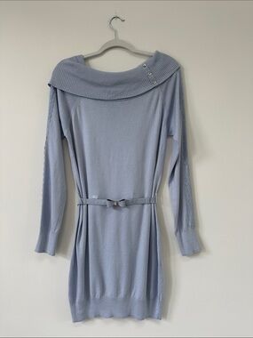 Candie's Light Blue Off-Shoulder Sweater Dress